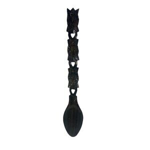 Vintage Hand-Carved Wooden Spoon Wall Decor 35” MCM Retro Mid Century 70s